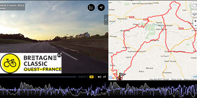 Le parcours de la Bretagne Classic-Ouest France 2017 sur Google Maps et sur Kinomap