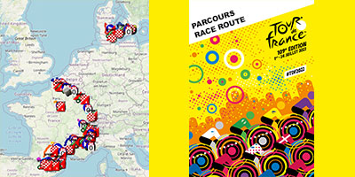 Het parkoers van de Ronde van Frankrijk 2022 op Open Street Maps en in Google Earth, etappeprofielen en tijd- en routeschema's