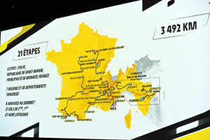 Le parcours du Tour de France 2024 a t prsent : de l'indit de l'Italie  Nice, en passant par des sommets, des chemins de vigne, sans moment de rpit !