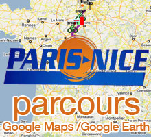 The 2010 Paris-Nice route on Google Maps / Google Earth