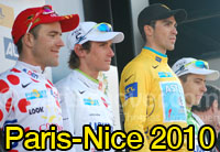 Alberto contador (Astana) wins Paris-Nice 2010, Amal Moinard (Cofidis) the sprint for the last stage and the polka dot jersey