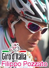 Filippo Pozzato pakt de eerste Italiaanse etappeoverwinning in de Giro d'Italia 2010