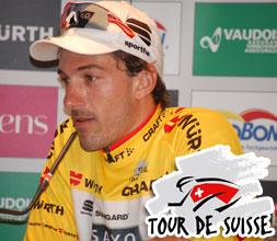 Fabian Cancellara (Saxo Bank) takes the lead by winning the opening time trial in the 2010 Tour of Switzerland
