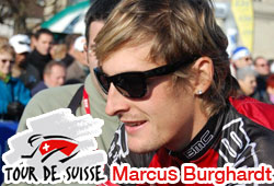 Tour de Suisse 2010: vanuit de kopgroep wint Marcus Burghardt  de 5de etappe