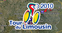 Het parcours van de Tour du Limousin 2010 op Google Maps/Google Earth en de tijd- en routeschema's