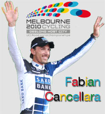Even in Australia the watch of the Swiss Fabian Cancellara (Team Saxo Bank) shows its superior quality: time trial win in the 2010 World Championships