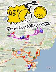 The 2011 Tour du Haut Var race route on Google Maps / Google Earth
