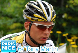 The big favourite Tony Martin (HTC-Highroad) wins the individual time trial in Paris-Nice 2011 and takes over the yellow jersey
