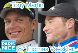 Thomas Voeckler (Team Europcar) als een bikkel in Nice, Tony Martin (HTC-Highroad) wint Parijs-Nice 2011