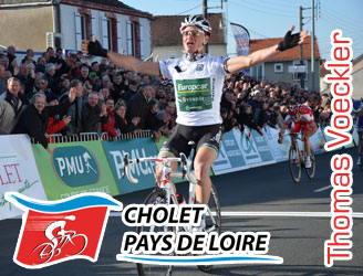Thomas Voeckler (Team Europcar) wins Cholet-Pays de Loire 2011 in his own way as a finisher