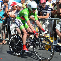 Cadel Evans wint de Tour de France 2011 etappe in Mûr de Bretagne