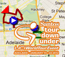 The Tour Down Under 2012 race route on Google Maps/Google Earth