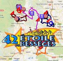 The Etoile de Bessèges 2012 race route on Google Maps/Google Earth