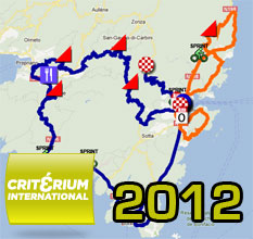 The Critrium International 2012 around Porto-Vecchio: the race route on Google Maps/Google Earth, the profiles and time- and route schedules