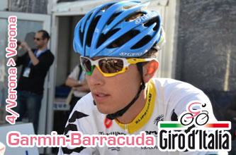 At the team time trial of the Giro, Garmin-Barracuda offers pink to Ramunas Navardauskas