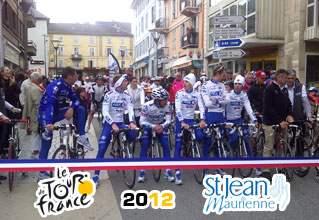 The start location of the 12th Tour de France 2012 stage in Saint-Jean-de-Maurienne inaugurated