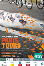 The Paris-Tours 2012 race route on Google Maps/Google Earth and the time- and route schedule