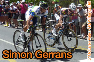 Tom-Jelte Slagter beaten in the sprint by Simon Gerrans but new leader of the Tour Down Under 2013