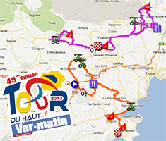 The Tour du Haut Var-Matin 2013 race route on Google Maps/Google Earth