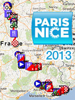 The Paris-Nice 2013 race route on Google Maps/Google Earth, time- and route schedules and profiles