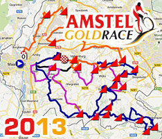The Amstel Gold Race 2013 race route on Google Maps/Google Earth and the route and time schedule