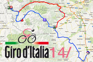 Het nieuwe parcours van de 14de etappe van de Giro d'Italia 2013: Cervere > Bardonecchia