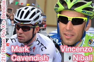 The ultima tappa of the Giro d'Italia 2013 for Mark Cavendish, Vincenzo Nibali in pink
