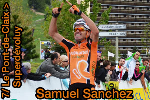 Samuel Sanchez takes the stage victory on Superdévoluy