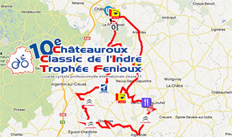 The Classic de l'Indre 2013 race route on Google Maps / Google Earth