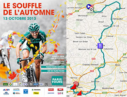 Het parcours van Parijs-Tours 2013 op Google Maps/Google Earth en het tijd- en routeschema