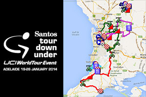 Le parcours du Tour Down Under 2014 sur Google Maps/Google Earth et profils d'tapes