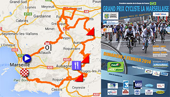 The Grand Prix Cycliste la Marseillaise 2014, its race route on Google Maps/Google Earth and the participating teams