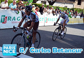 Carlos Betancur slaat een dubbelslag tijdens de 6de etappe van Parijs-Nice 2014