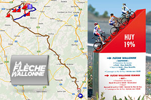 The Flèche Wallonne race route on Google Maps/Google Earth: a modified final