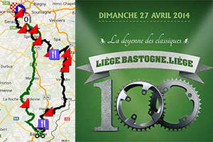 The Liège-Bastogne-Liège 2014 race route in Google Maps/Google Earth: the 100th edition!