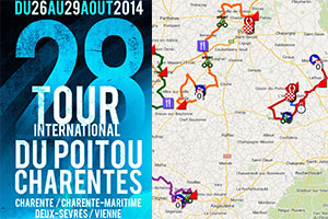 Le parcours du Tour du Poitou-Charentes 2014 sur Google Maps/Google Earth
