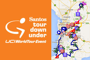 The Tour Down Under 2015 race route in Google Maps/Google Earth