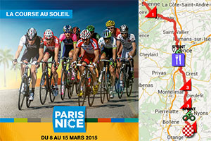 Paris-Nice 2015: a classical race route - on Google Maps/Google Earth