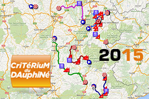 Le parcours du Critérium du Dauphiné 2015 sur Google Maps/Google Earth