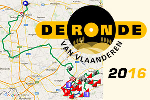 The Tour of Flanders 2016 race route on Google Maps/Google Earth, the profile and the time- and route schedule