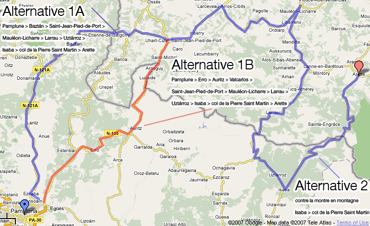 le parcours de l étape Pamplune > Arette du Tour de France 2009