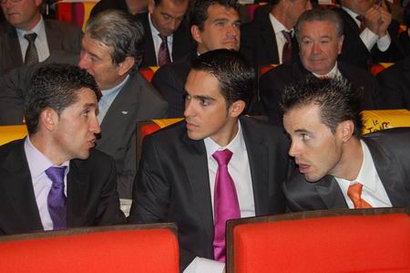 Carlos Sastre, Alberto Contador en Samuel Sanchez