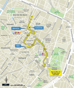Map of the riders bike ride and of the teams presentation
