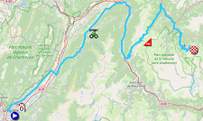 La carte du parcours de la dix-septième étape du Tour de France 2020 sur Open Street Maps