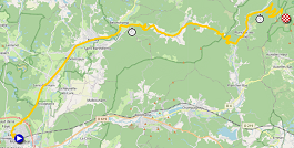 La carte du parcours de la vingtième étape du Tour de France 2020 sur Open Street Maps