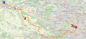 La carte du parcours de la vingt-et-unième étape du Tour de France 2020 sur Open Street Maps