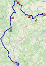 La carte du parcours de la quatrième étape du Tour de France 2020 sur Open Street Maps