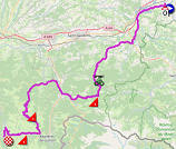 La carte du parcours de la huitième étape du Tour de France 2020 sur Open Street Maps