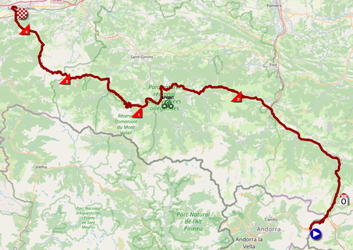 La carte du parcours de la seizième étape du Tour de France 2021 sur Open Street Maps