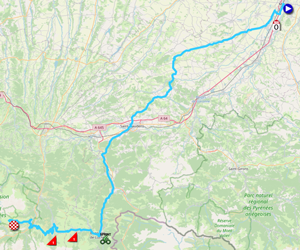 La carte du parcours de la dix-septième étape du Tour de France 2021 sur Open Street Maps